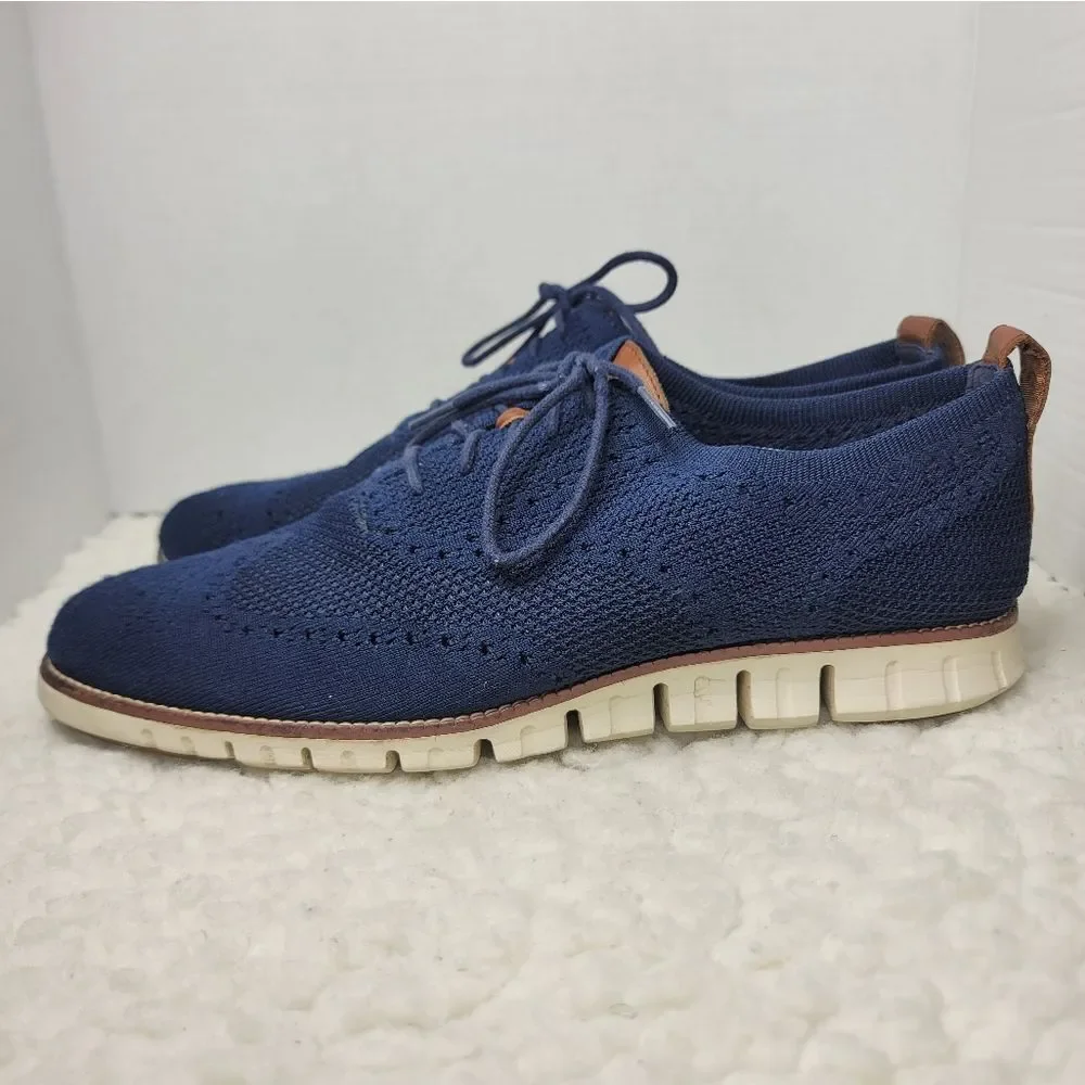 Cole Haan Zerogrand Mens Size 13 Blue Stitchlite Wingtip Oxford Shoes C24947